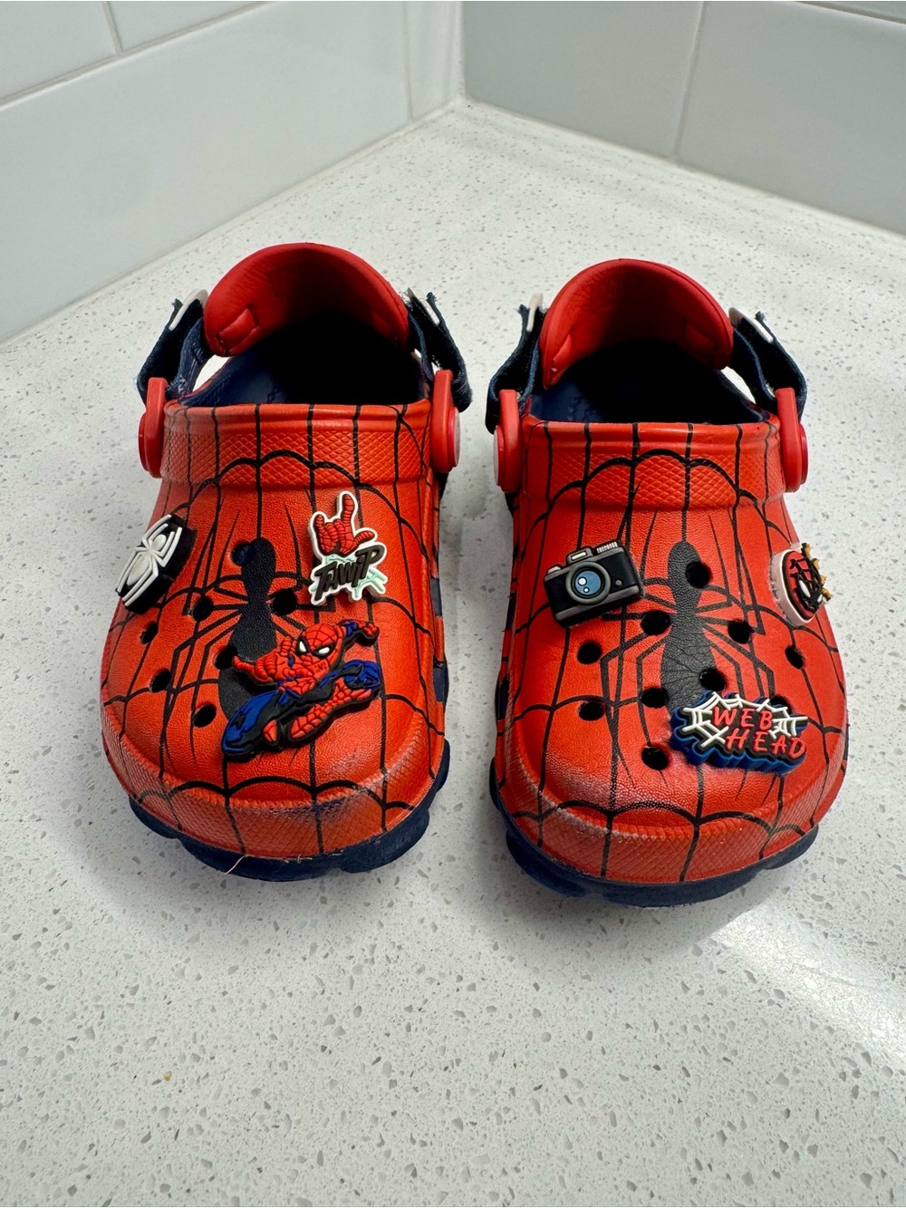 Crocs Kids Team Spiderman All Terrain Clogs Navy Size 8C
